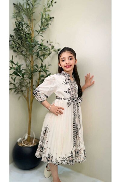 gmax Girls' dress with a pleated pattern