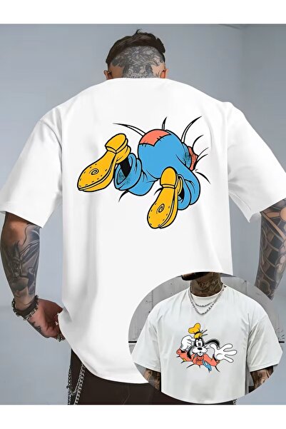 oneagılyazı Creative and Fun Goofy Printed Men's T-Shirt, Round Neck Casual a...