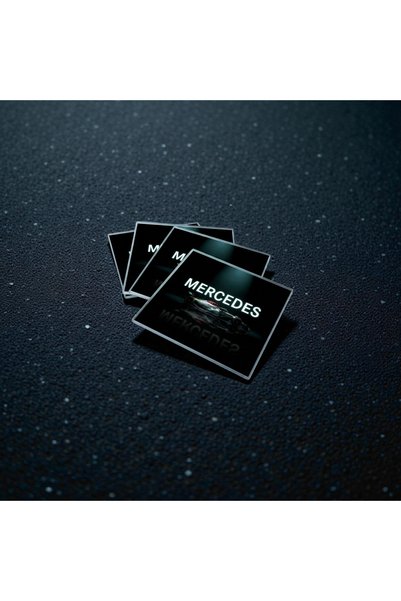 niceworkbynicehands Formula Mercedes Series Crystal Glass Coaster Set of 4 - 10X10 cm Special Design