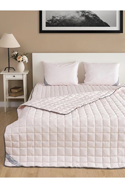 homewell لحاف مفرد مربع الشكل مبطن من الصوف الإنجليزي النقي 100% مضاد للحساسي...