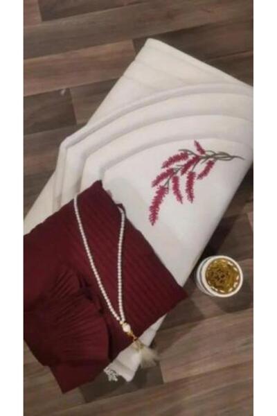 Bisan طقم صلاة فاخر - سجادة وغطاء مطرزان مع مسبحة وبخور