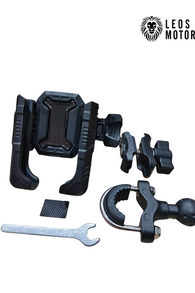 LEOS MOTOR Motorcycle Phone Holder - with Latch Lock - Handlebar Mount