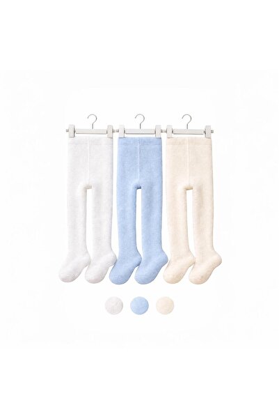 YETİŞ 3'lü Bebek & Çocuk Havlu Düz Renkli Külotlu Çorap