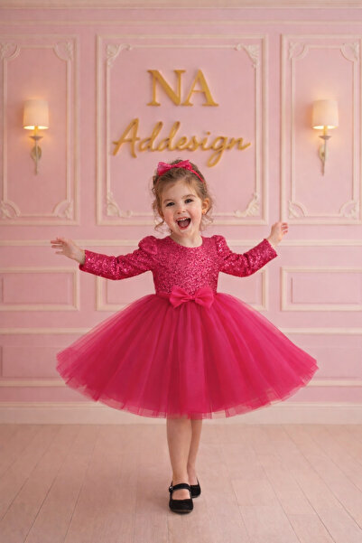 NA ADDESIGN Girls' Sequined Tutu Evening Dress Long Sleeve – Birthday & Speci...