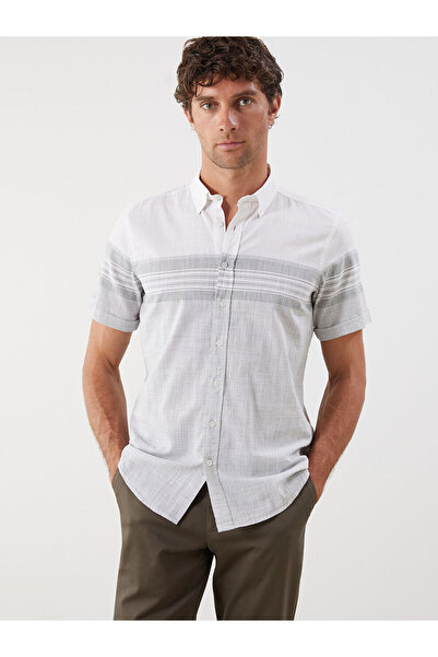 LC Waikiki LCWAIKIKI Klassisches, kurzärmliges Popeline-Hemd mit Streifen im ...