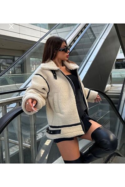 PİJAMArks SUNİ KÜRKLÜ ÜNLÜ MARKANIN MODELİNDE BIKER PELUŞ MONT