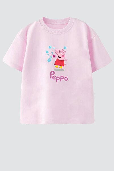 Monila Kız Çocuk Pamuklu Bisiklet Yaka Baskılı T-Shirt