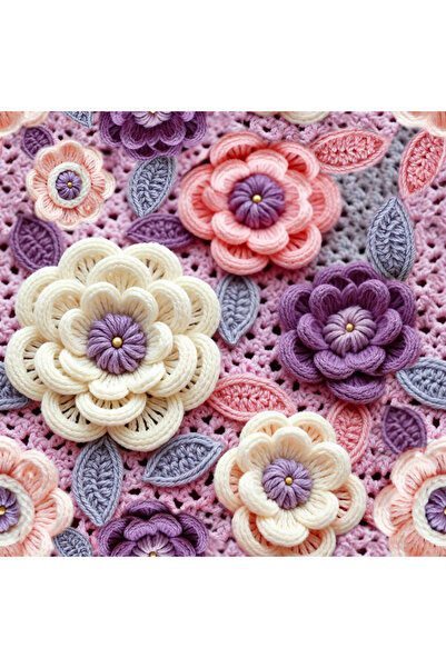 Novinqa Nakış Efektli Çiçek 26 Desenli Dijital Baskılı Kumaş