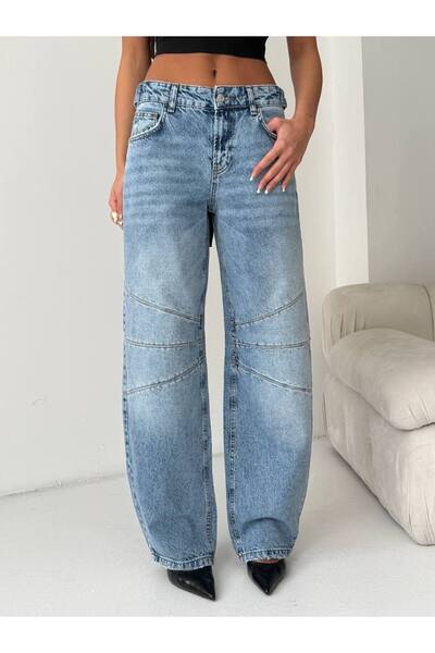 DENİKK Trend Special Design Wide Leg Denim Comfortable Fit Jeans(1)