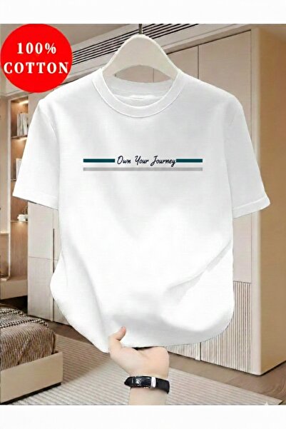 gencerco Unisex T-shirt με στάμπα  "Own Your Journey " σε κανονική γραμμή