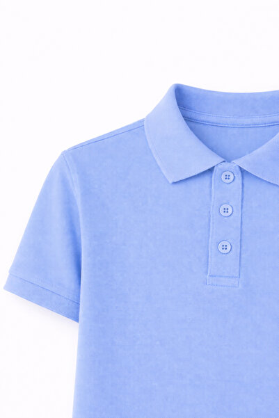 OEM Tricou scoala cu maneca scurta, BAIETI, tip polo, BLUE LIGHT