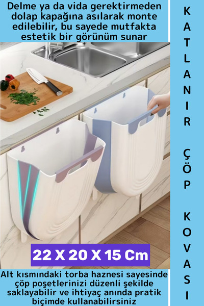 Wintoup Kompakt Montajsız Mutfak Ofis Kamp Karavan Kapağa Takılabilen Torba H...