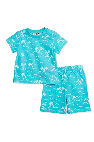 ebebek Hello Baby HelloBaby HelloBaby Erkek Bebek Kısa Kol Pijama Takımı Palm...
