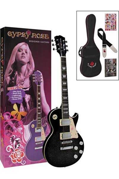 VALENCIA Gypsy Rose GRE2KCBK Elektro Gitar Seti (Siyah) | Strat Tipi - Simli ...