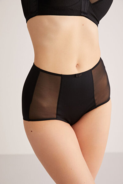 Kom Women'S, Micro Fabric, Powernet Detailed, High Waist, Shorty Panties (wit...