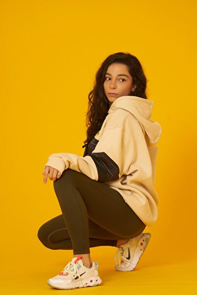 Nani Collection Nani | Açık Krem Renkli Çizgili Sweatshirt