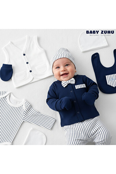 milay's life home collections طقم زيبيين للأطفال من عمر 0-3 أشهر، مخطط مع ربط...