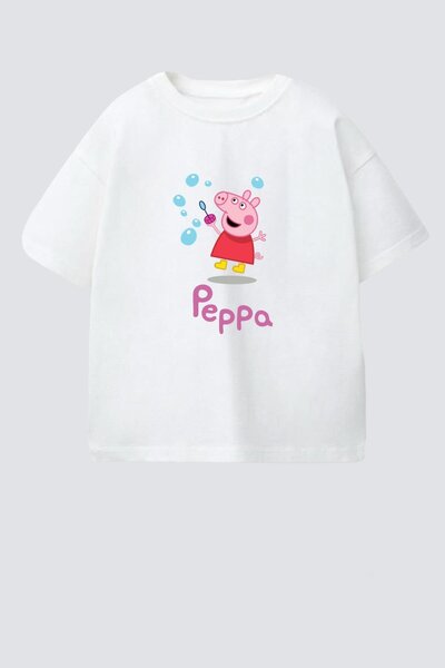 Monila Детска памучна тениска с принт на велосипед на врата