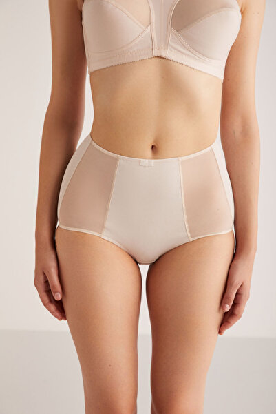 Kom Women'S, Micro Fabric, Powernet Detailed, High Waist, Shorty Panties (wit...