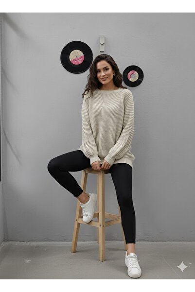 Sublime Butik Pulover casual cu gât rotund, supradimensionat, tricotat gros, ...