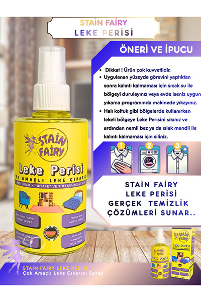 STAİN FAİRY Leke Perisi Leke Çıkarıcı Sprey Çamaşır ve Yüzey için Çok Amaçlı 200 ml Sprey