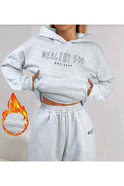 DİVİN Hanorac cu glugă UNISEX cu imprimeu Wealthy For – Design cald, conforta...