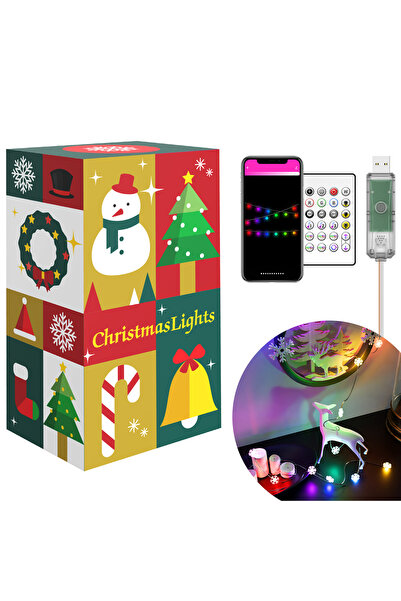 OEM Sir de lumina inteligenta fulg de zapada USB - 20 LED micro RGBIC 16 mili...