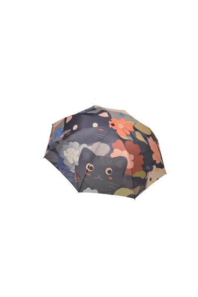 müzikveherşey Cat Patterned 8 Wire Manual Wind Resistant Umbrella