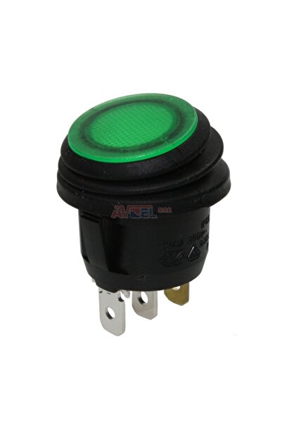 OEM ROCKER switch SPST 2 positions OFF-ON with latching 10A/250VAC green IP65...