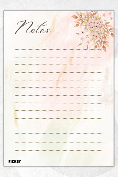 Ficksy دفتر ملاحظات مخطط على شكل زهرة مقاس A5 - 50 ورقة - مذكرة - دفتر ملاحظا...