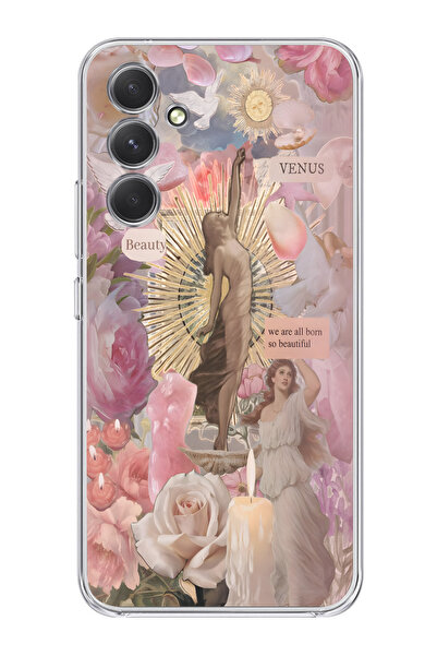 moonset Samsung Galaxy A14 Uyumlu Baskılı Yumuşak Silikon Şeffaf Telefon Kılıfı