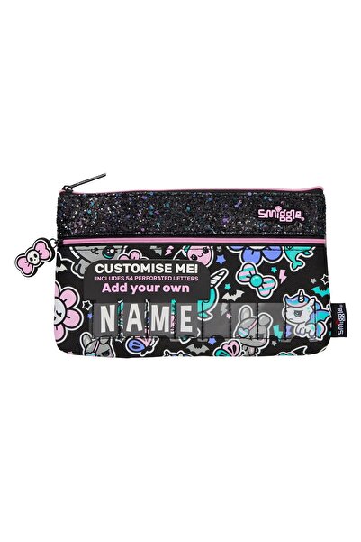 SMIGGLE Trailblazer All Rounder Pen Holder – Black Mix, 2 Compartments, with ...