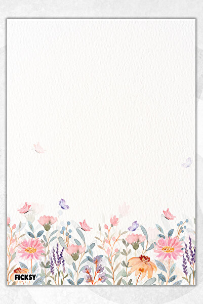 Ficksy A5 Floral Notepad Unlined Notebook - 50 Sheets - Memopad - Notepad - N...