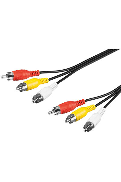 goobay Cablu audio si video 3m 1x video /2x audio L/R 3x RCA tata - 3x RCA ta...