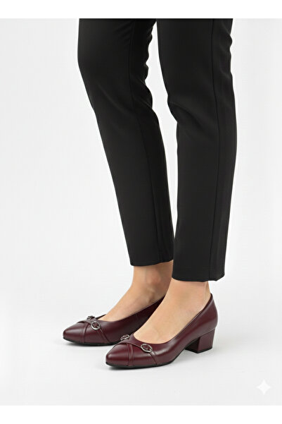 NZN Classic Heeled Shoes with Genuine Leather Buckle Accessories