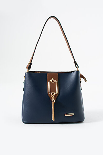 Sanmorris 1438 Gold Detailed 3-Compartment Shoulder and Crossbody Bag