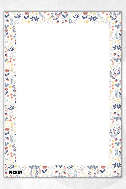 Ficksy A5 Floral Notepad Unlined Notebook - 50 Sheets - Memopad - Notepad - N...