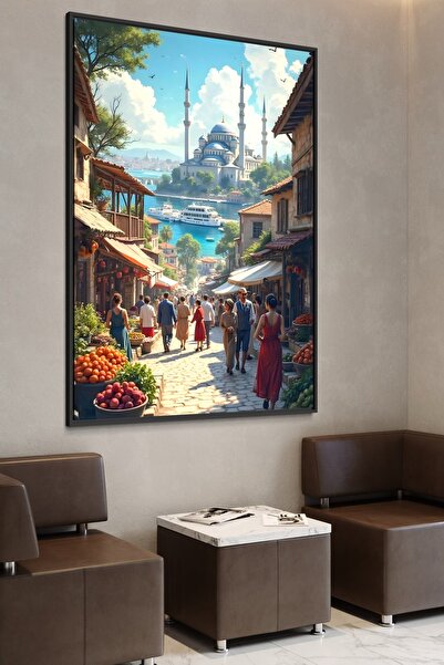 ARTAN GALLERY İtalyan Kadife İstanbul Duvar Tablosu | Cami Manzarası | Yağlı ...