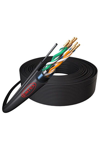 Emtex CAT5E FTP Copper Network Cable 24AWG with Messenger, 305m Roll