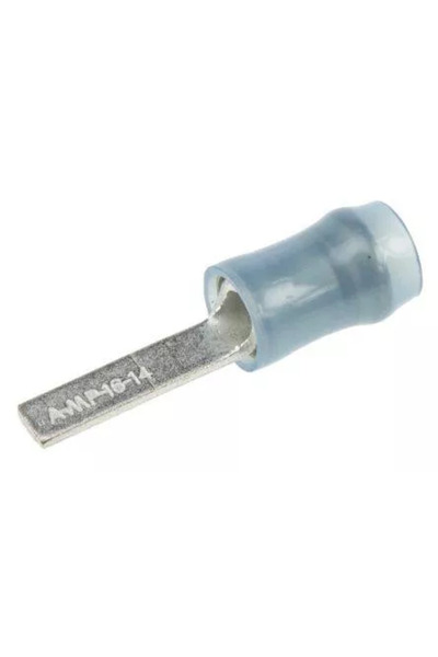 OEM Flat end 2.92mm 1.04/2.62mm2 crimped on blue insulated cable TE Connectiv...