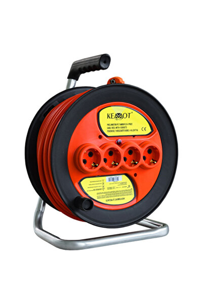 Lechpol Tambur prelungitor cu 4 prize, 20m, cablu 3x2.5mm, IP20, 3300W