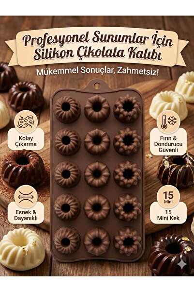 LOVYCO 15-Compartment Silicone Chocolate Mold - Fireproof Non-Stick Praline, ...