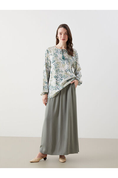LC Waikiki Lcw Grace Khaki Women's Elastic Waist Skirt
