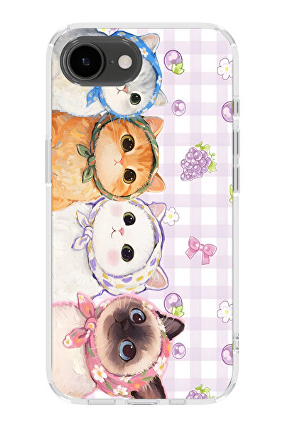 moonset Iphone 16E Uyumlu Baskılı Yumuşak Silikon Şeffaf Telefon Kılıfı