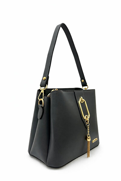 Sanmorris 1438 Gold Detailed 3-Compartment Shoulder and Crossbody Bag