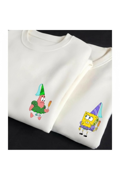 Vordevia Spongebob and Patrick Printed Lover's Combination 3-Yarn Premium Ove...
