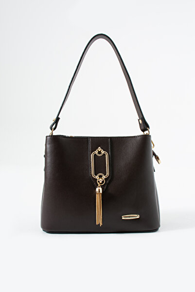 Sanmorris 1438 Gold Detailed 3-Compartment Shoulder and Crossbody Bag