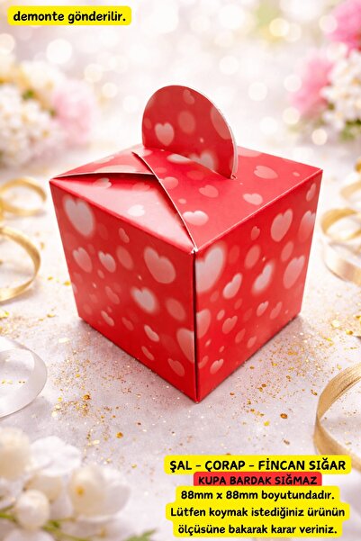 Emtory Home 5’li Kalpli Kırmızı Hediye Kutusu – Anneler Günü, Kadınlar Günü v...