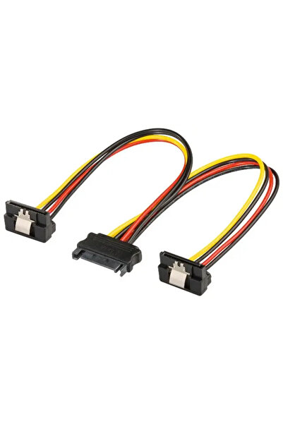 OEM Cablu adaptor SATA mama - 2x SATA 90grade tata 20cm