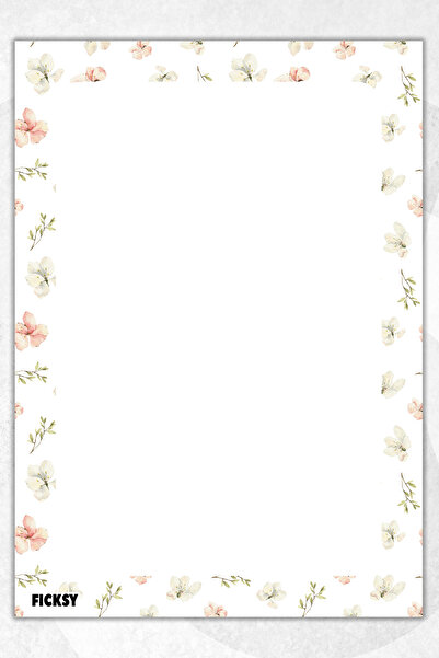 Ficksy A5 Floral Notepad Unlined Notebook - 50 Sheets - Memopad - Notepad - N...